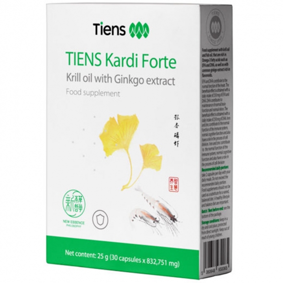 Tiens Kardi Forte (Olej z kryla z ekstraktem z Ginkgo Biloba)